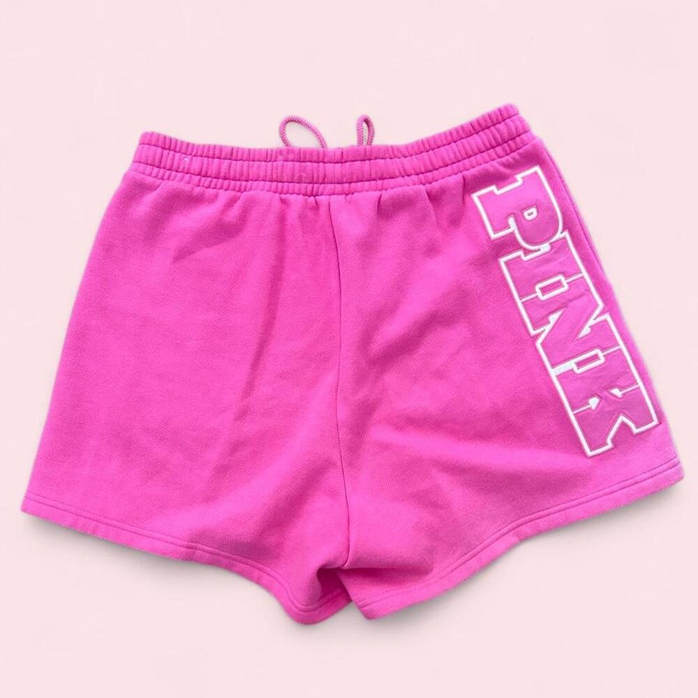 Y2k inspired Victoria's Secret PINK hot pink sweatshorts with embroidered logo
